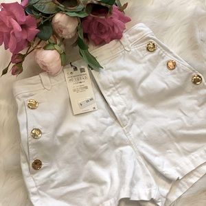 Zara mid-rise white shorts